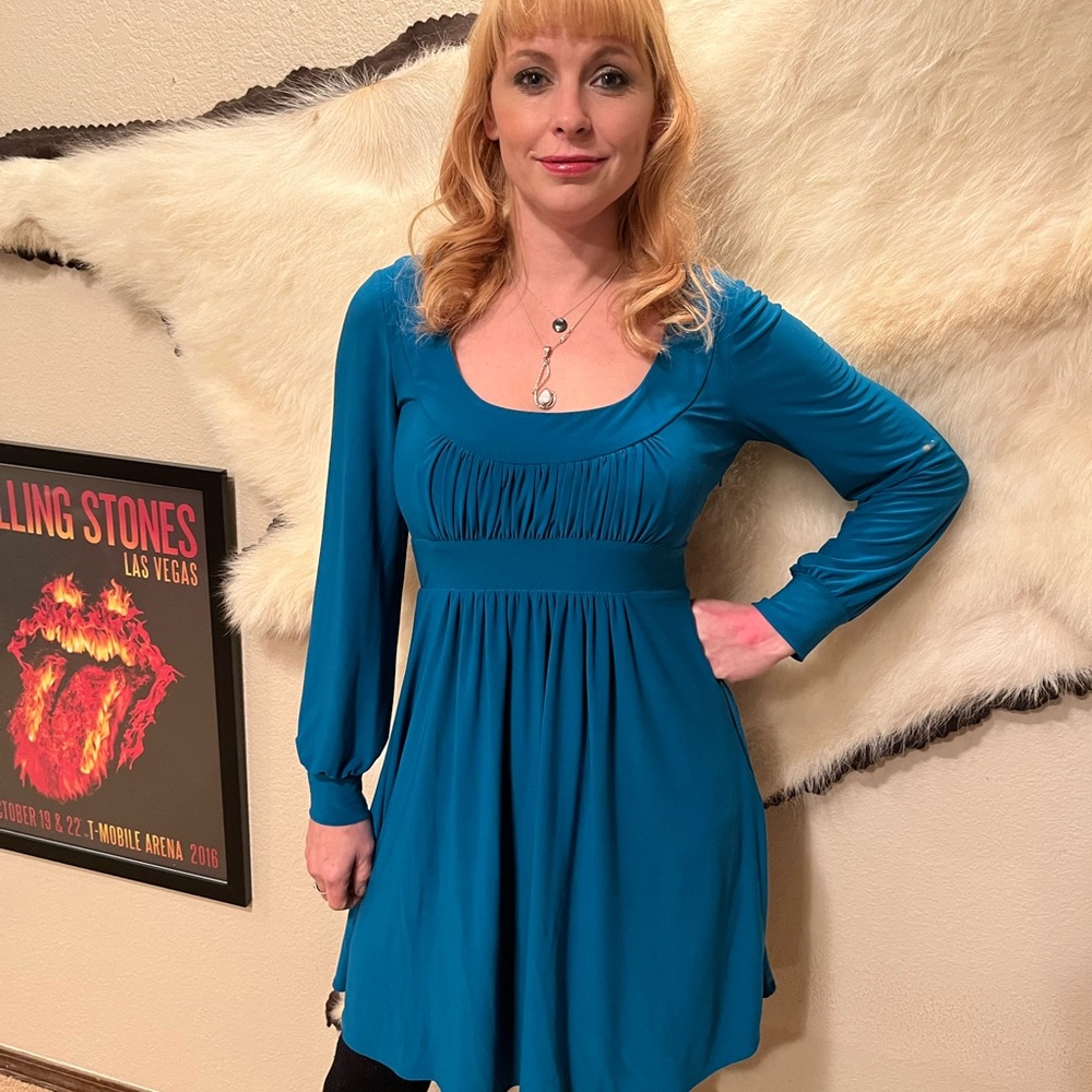 Turquoise dress semi formal very comfortable size small